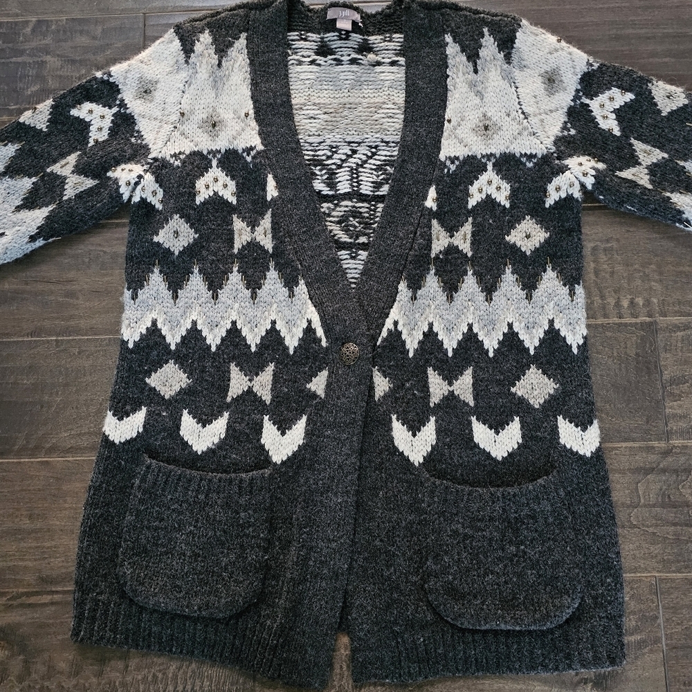 J. Jill Women's Front Fair Isle Chunky Cardigan sz small - Picture 3 of 8